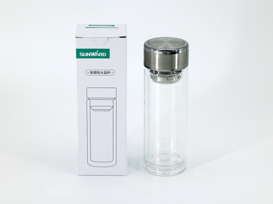 ពែងកែវគ្រីស្តាល់ borosilicate ខ្ពស់ 380ml ពីរស្រទាប់ប្រឆាំងនឹងការរលាក ពែងទឹកតែពែងដាច់ដោយឡែក